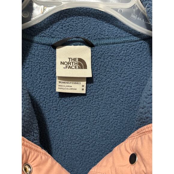 Women’s North Face Cragmont Fleece Snap Pullover Sherpa Jacket Blue Peach, M - Picture 2 of 6